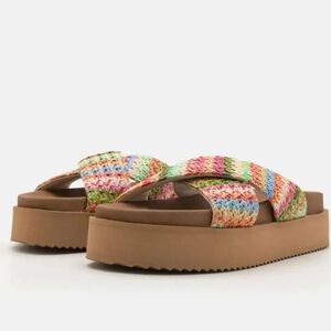 BRAND NEW ROXY SYENNA MULES  WOMEN's MULTICOLOR SANDALS